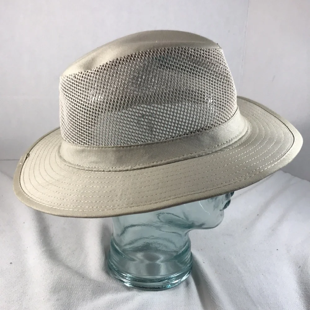 Panama Jack Original Unisex Beige Lightweight Mesh Safari Hat Size XL